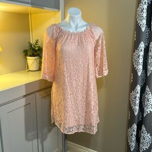 Umgee boutique peach lace dress